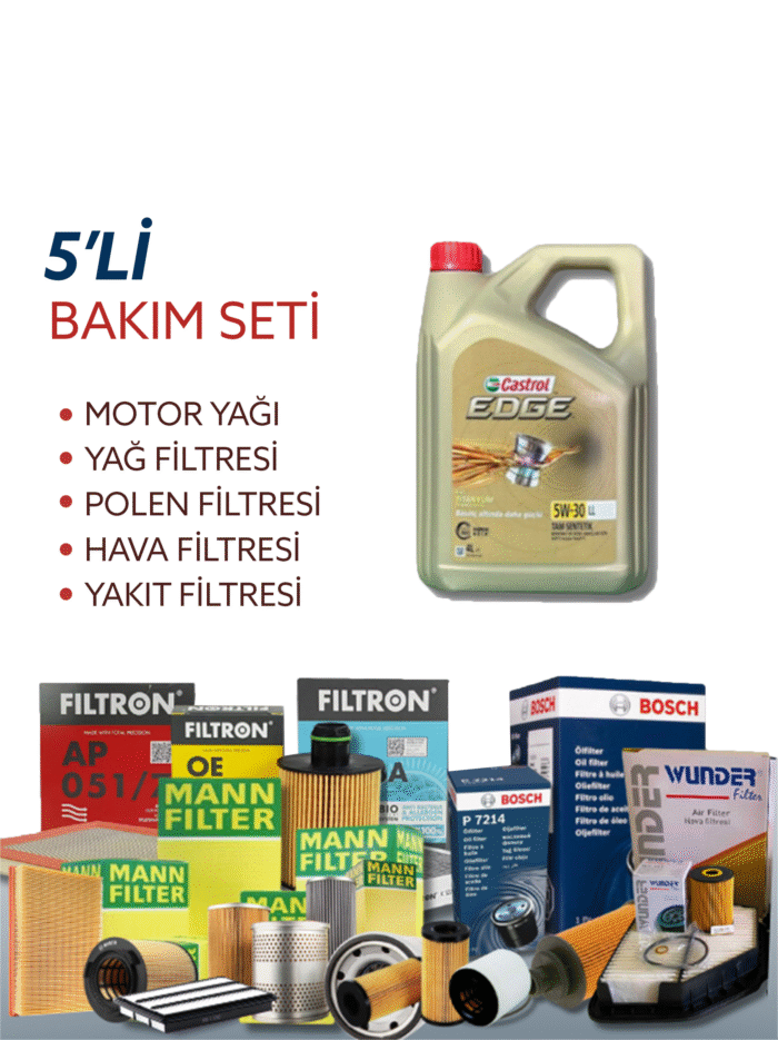MANN BOSCH Seat Altea 1.6 TDI (2010-2015) Edge 4 Litre Motor Yağlı Bakım Seti 5 Parça Set - Görsel 1