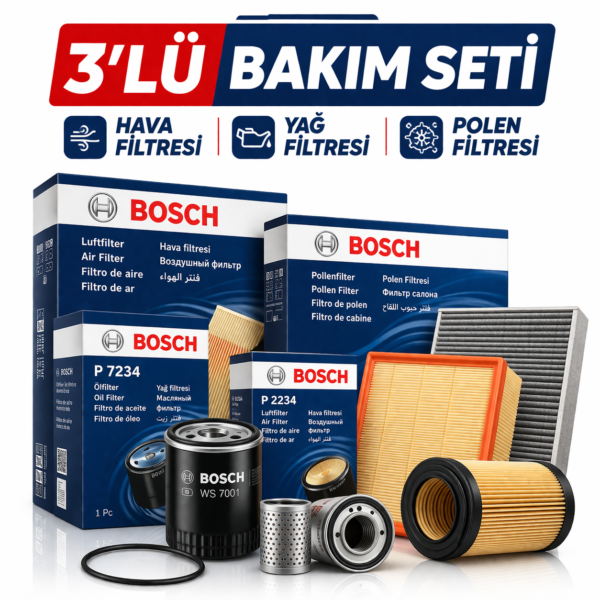 BOSCH Toyota Auris 1.33 Benzin Filtre Bakım Seti (2006-2012) 3 Lü