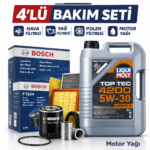 BOSCH Ford Ranger 3.2 Dizel Liqui Moly 4200 9 Lt Motor Yağı Filtre Seti (2012-2019) 4 Lü