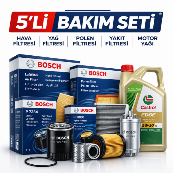 Bosch BMW X6 3.0 Dizel Castrol Edge 5W-30 8 Lt Motor Yağı Filtre Seti (2010-2014) 5 Li