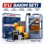 BOSCH Citroen C5 2.0 Dizel Liqui Moly 4200 Motor Yağı Filtre Seti (2004-2008) 5 Li