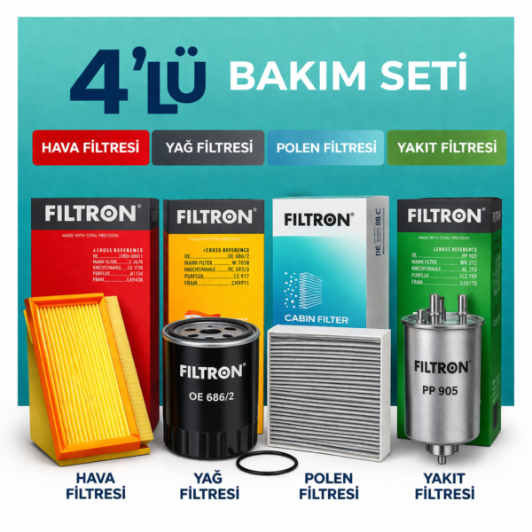 Filtron Volkswagen Passat 1.6 Dizel Filtre Bakım Seti (2010-2014) 4 Lü