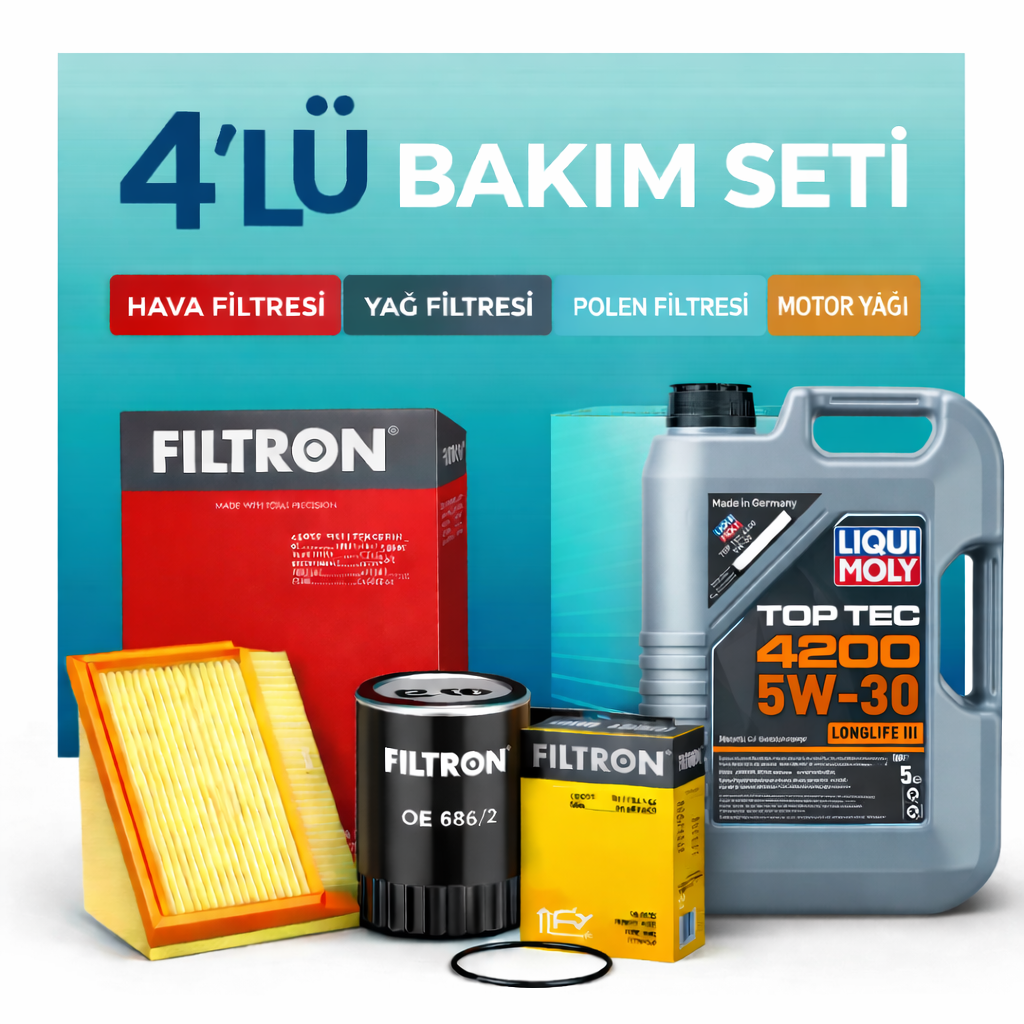 filtron-4-lu-bakim-seti-liqui-moly-4200-1 Filtron Chevrolet Captiva 2.0 Dizel Liqui Moly 4200 6 Lt Motor Yağı Filtre Seti (2011-2018) 4 Lü - Görsel 1