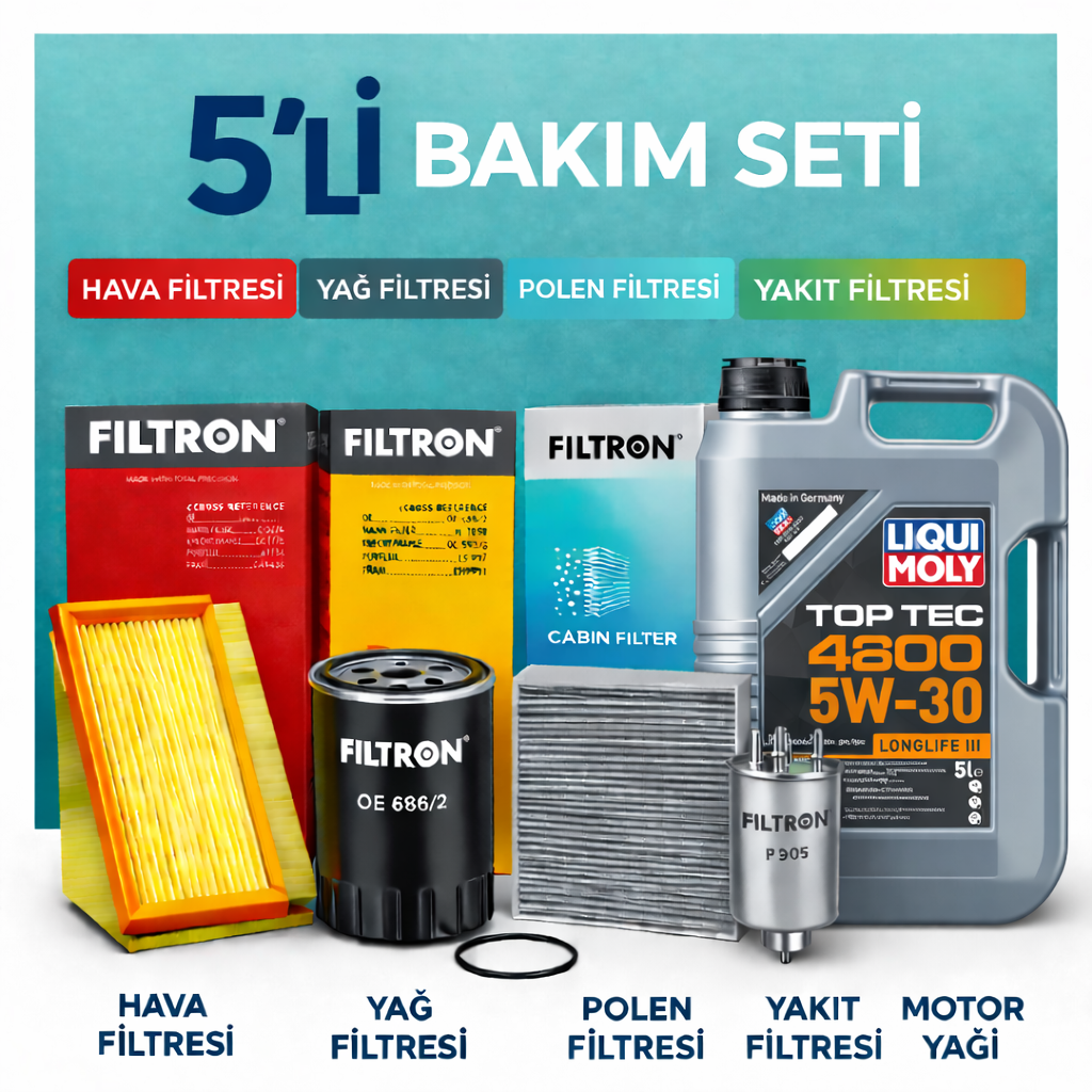 filtron-5-li-bakim-seti-liqui-moly-4200-1 Filtron Chevrolet Captiva 2.0 Dizel Liqui Moly 4200 6 Lt Motor Yağı Filtre Seti (2011-2018) 5 Li - Görsel 1