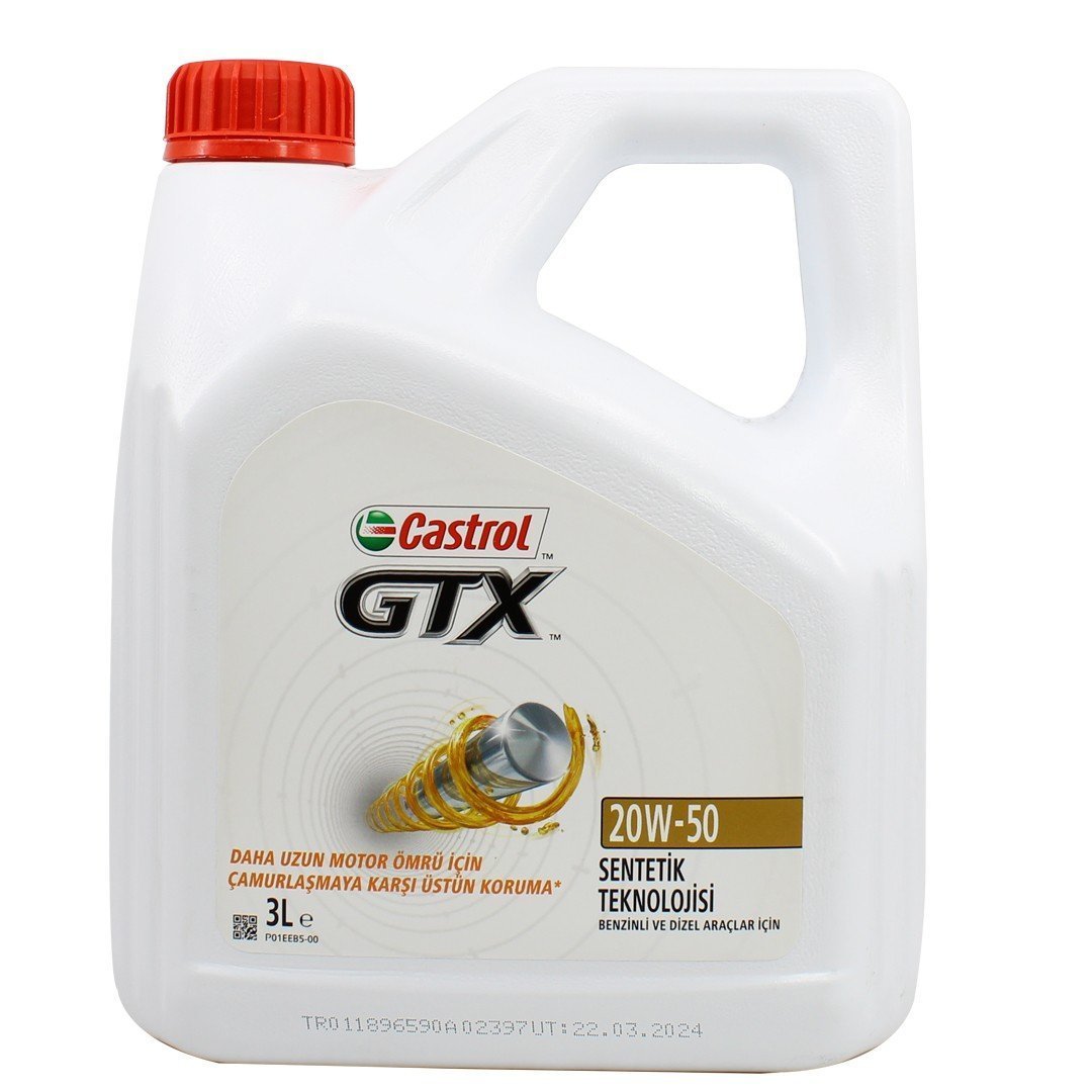 castrol-gtx-20w50-3lt Castrol GTX 20W50 3 Lt Sentetik Motor Yağı - Görsel 1