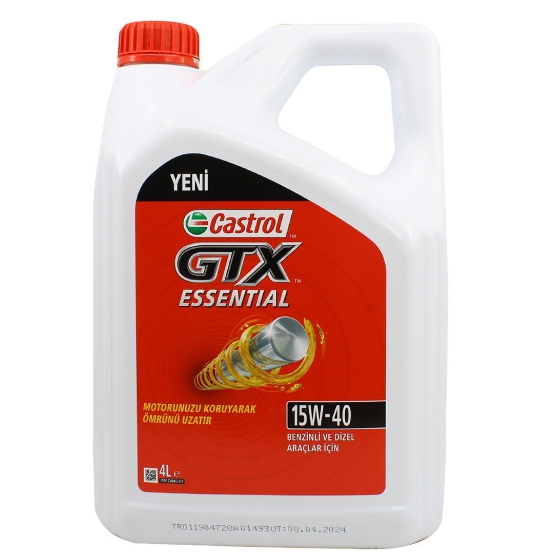 castrol-gtx-essential-15w40-4lt Castrol GTX Essential 15W40 4 Lt Motor Yağı - Görsel 1