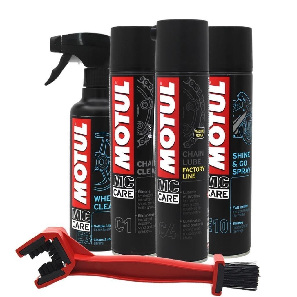 image_1080-1241 Motul Bakım Seti C1 - C4 -E3 - E10 + Zincir Temizleme Fırçası - Görsel 1