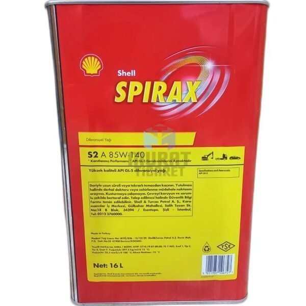 Shell Spirax S2 A 85W-140 - 16 Litre