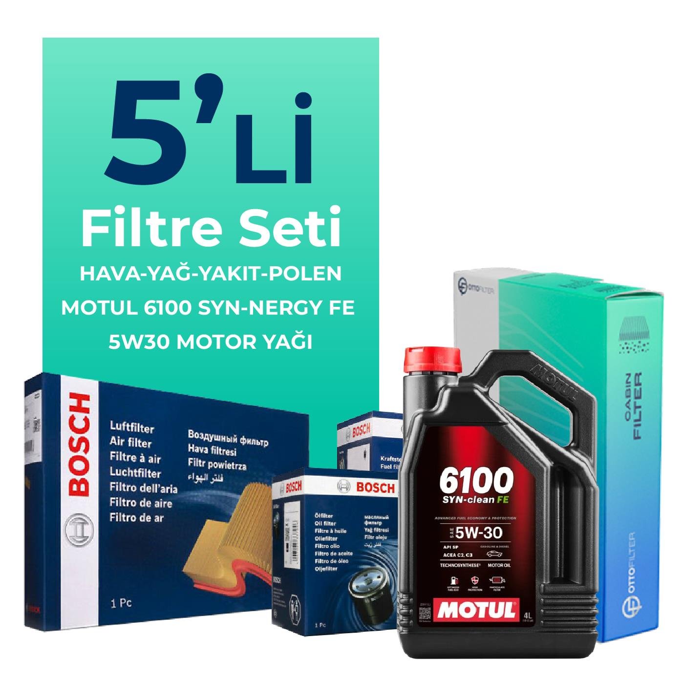 bosch-alfa-giulietta-1-6-dizel-120-hp-filtre-bakim-seti-motul-motor-yagli-2015-2020-5-li-63728 BOSCH Alfa Giulietta 1.6 Dizel 120 HP Filtre Bakım Seti Motul Motor Yağlı (2015-2020) 5 Li - Görsel 1