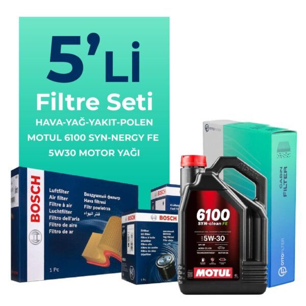 BOSCH Citroen C4 Grand Picasso 1.6 Dizel Filtre Bakım Seti Motul Motor Yağlı (2008-2013) 5 Li