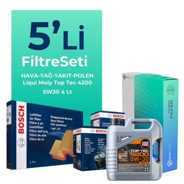 BOSCH Fiat Doblo 1.3 Dizel Filtre Bakım Seti Liqui Moly Motor Yağlı (2001-2010) 5 Li