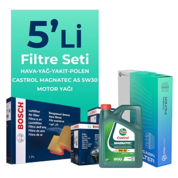 Bosch Ford B-MAX 1.6 Dizel Filtre Bakım Seti Castrol Motor Yağlı (2012-2017) 5 Li