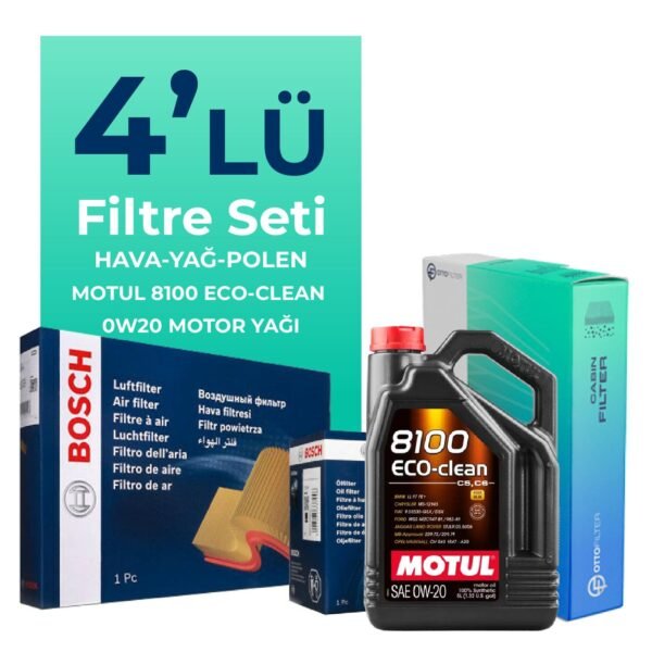 Bosch Ford Courier 1.0 EcoBoost Filtre Bakım Seti Motul Motor Yağlı (2024-2025) 4 Lü