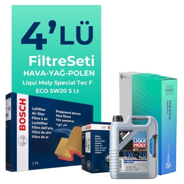 Bosch Ford EcoSport 1.0 Benzin Filtre Bakım Seti Liqui Moly Motor Yağlı (2018-2022) 4 Lü