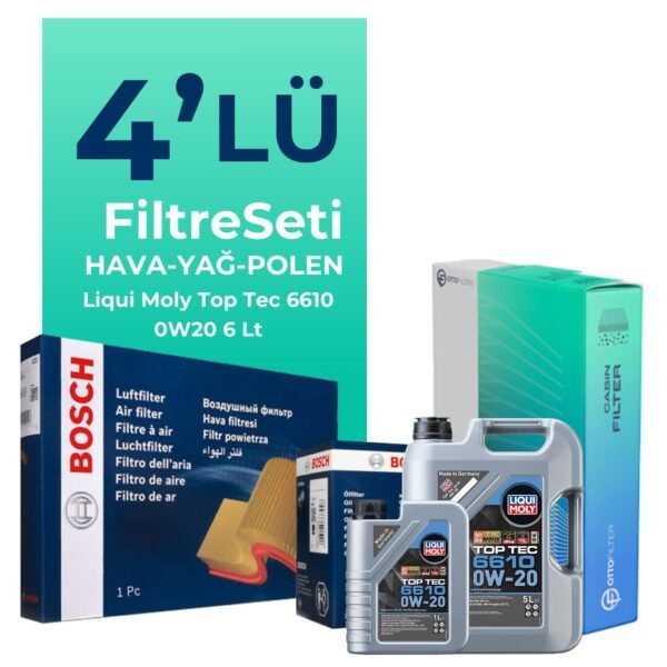 BOSCH Ford Kuga 1.5 Dizel Manuel Filtre Bakım Seti Liqui Moly Motor Yağlı (2019-2023) 4 Lü