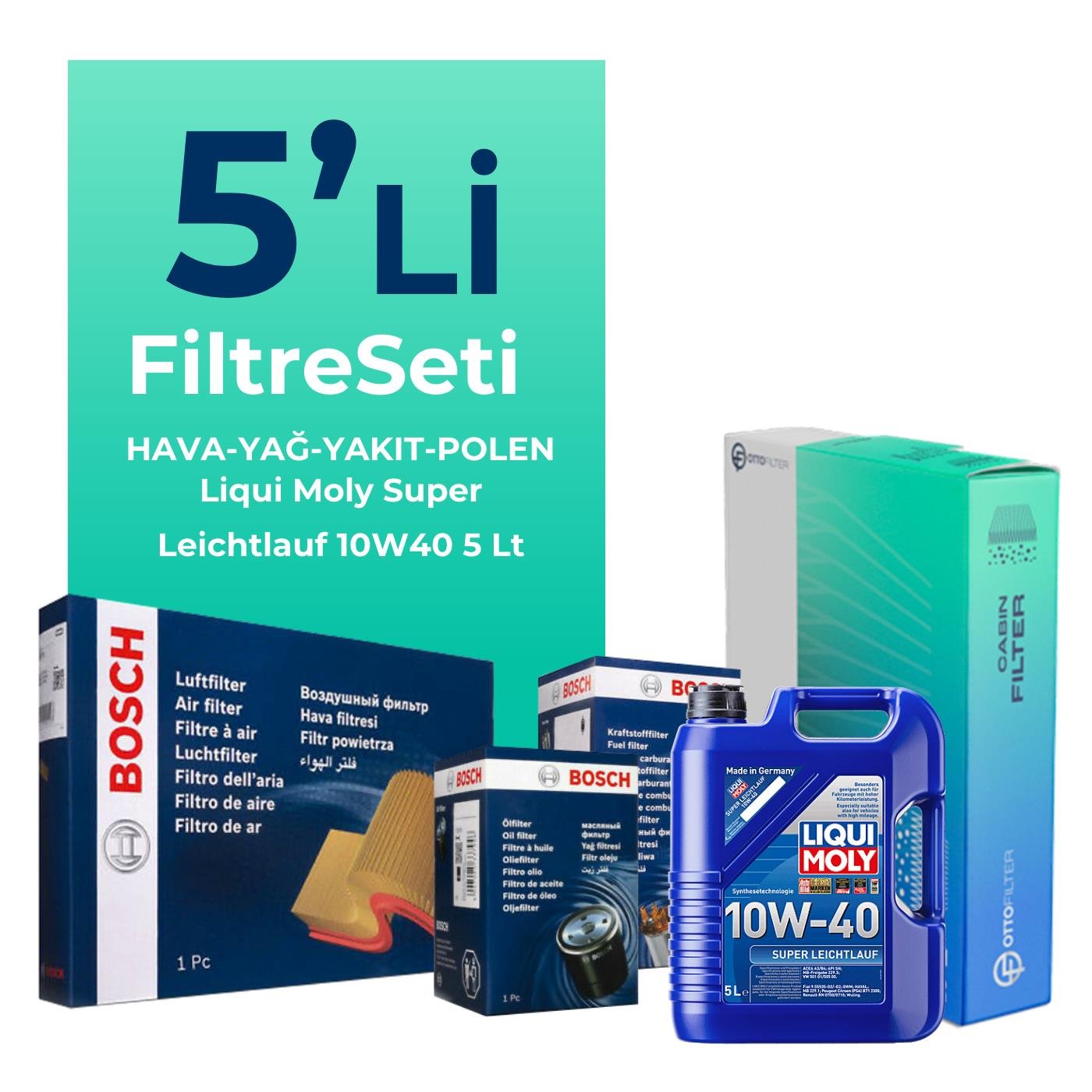 bosch-kia-rio-1-5-dizel-filtre-bakim-seti-liqui-moly-motor-yagli-2007-2011-5-li-128441 BOSCH Kia Rio 1.5 Dizel Filtre Bakım Seti Liqui Moly Motor Yağlı (2007-2011) 5 Li - Görsel 1