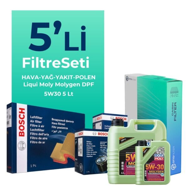 BOSCH Kia Soul 1.6 Dizel Filtre Bakım Seti Liqui Moly Motor Yağlı (2010-2014) 5 Li