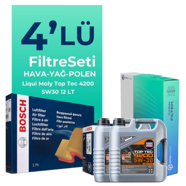BOSCH Mercedes Sprinter 415 Dizel Filtre Bakım Seti Liqui Moly Motor Yağlı (2009-2012) 4 Lü