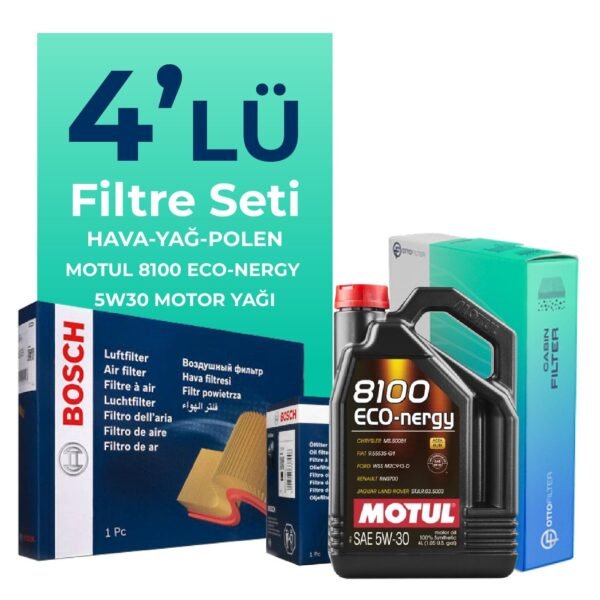 BOSCH Nissan Micra 1.2 Filtre Bakım Seti Motul Motor Yağlı (2011-2018) 4 Lü