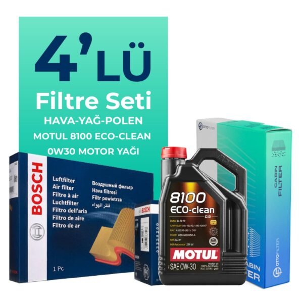 BOSCH Peugeot 308 1.6 Benzin THP Filtre Bakım Seti Motul Motor Yağlı (2008-2014) 4 Lü