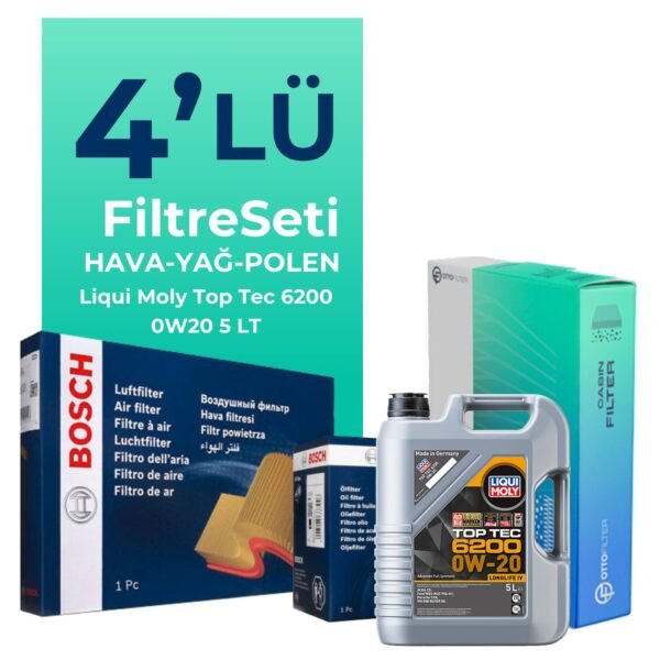 BOSCH Skoda Kamiq 1.5 TSi Filtre Bakım Seti Liqui Moly Motor Yağlı (2020-2024) 4 Lü
