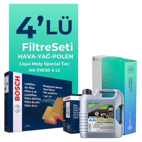 BOSCH Toyota C-HR 1.2 Filtre Bakım Seti Liqui Moly Motor Yağlı (2016-2020) 4 Lü