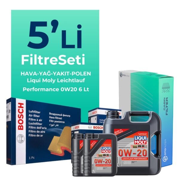 Bosch Volkswagen Caddy 2.0 Dizel Filtre Bakım Seti Liqui Moly Motor Yağlı (2020-2025) 5 Li