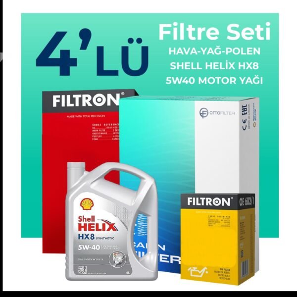 Filtron Alfa Mito 1.4 TB Filtre Bakım Seti Shell Motor Yağlı (2009-2018) 4 Lü