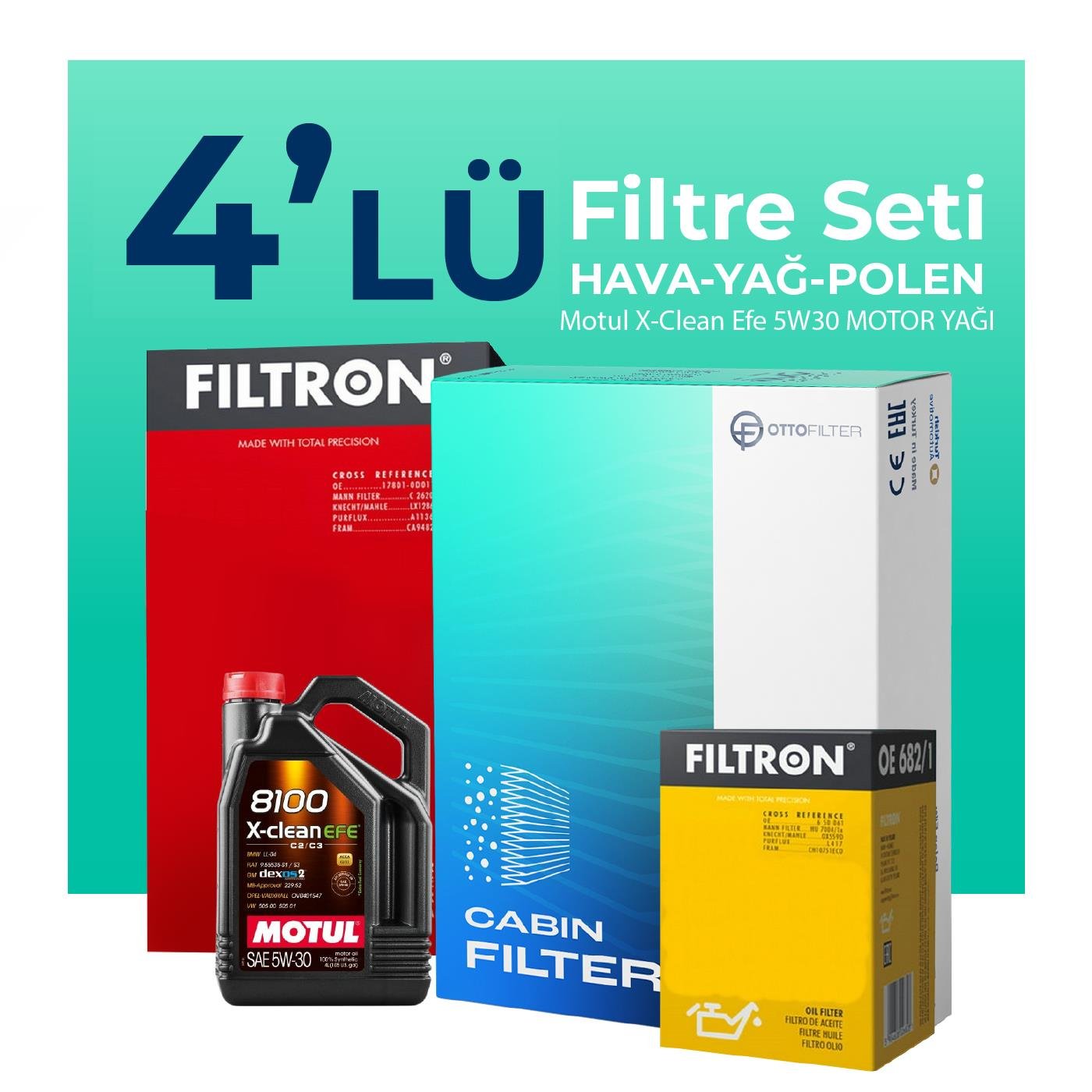 filtron-bmw-2-20d-coupe-filtre-bakim-seti-motul-motor-yagli-2014-2019-4-lu-75394 Filtron BMW 2.20D Coupe Filtre Bakım Seti Motul Motor Yağlı (2014-2019) 4 Lü - Görsel 1