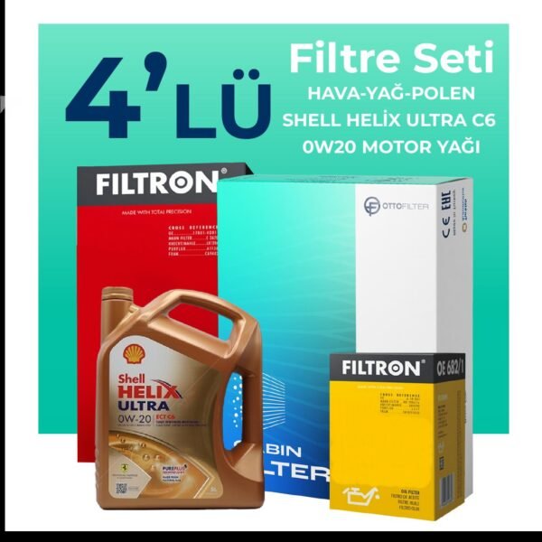 Filtron BMW 4.20 Benzinli Filtre Bakım Seti Shell Motor Yağlı (2020-2024) 4 Lü