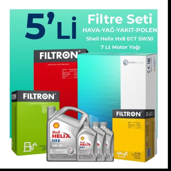 Filtron BMW 7.40 Dizel xDrive Filtre Bakım Seti Shell Motor Yağlı (2010-2012) 5 Li