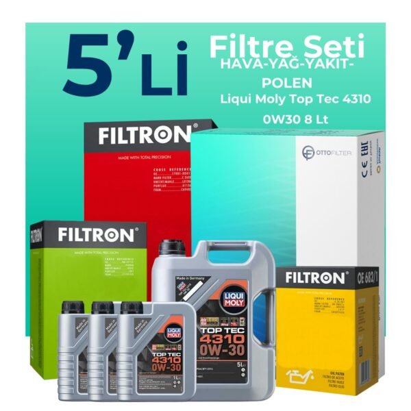 Filtron Citroen Jumpy 2.0 Dizel Filtre Bakım Seti Liqui Moly Motor Yağlı (2017-2024) 5 Li