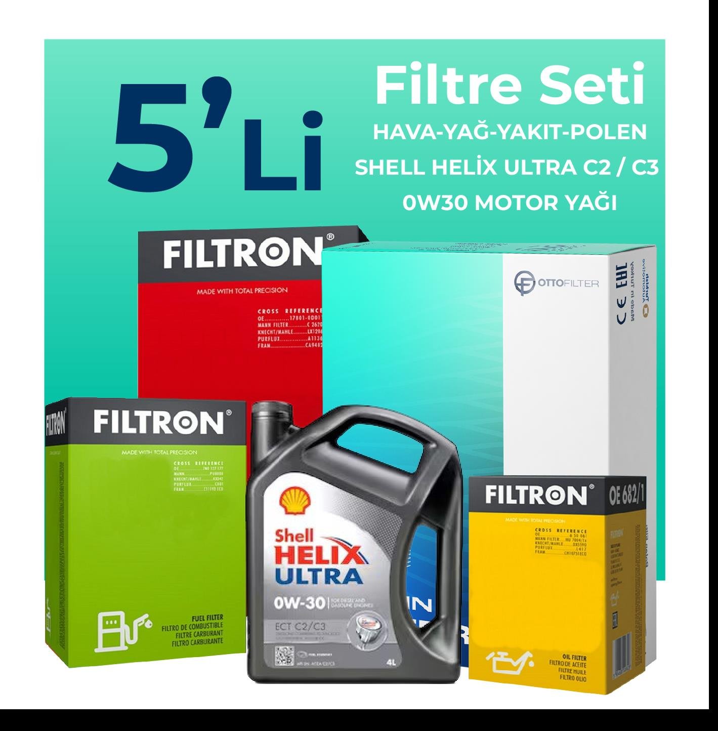 filtron-citroen-jumpy-2-0-dizel-filtre-bakim-seti-shell-motor-yagli-2017-2024-5-li-62033 Filtron Citroen Jumpy 2.0 Dizel Filtre Bakım Seti Shell Motor Yağlı (2017-2024) 5 Li - Görsel 1