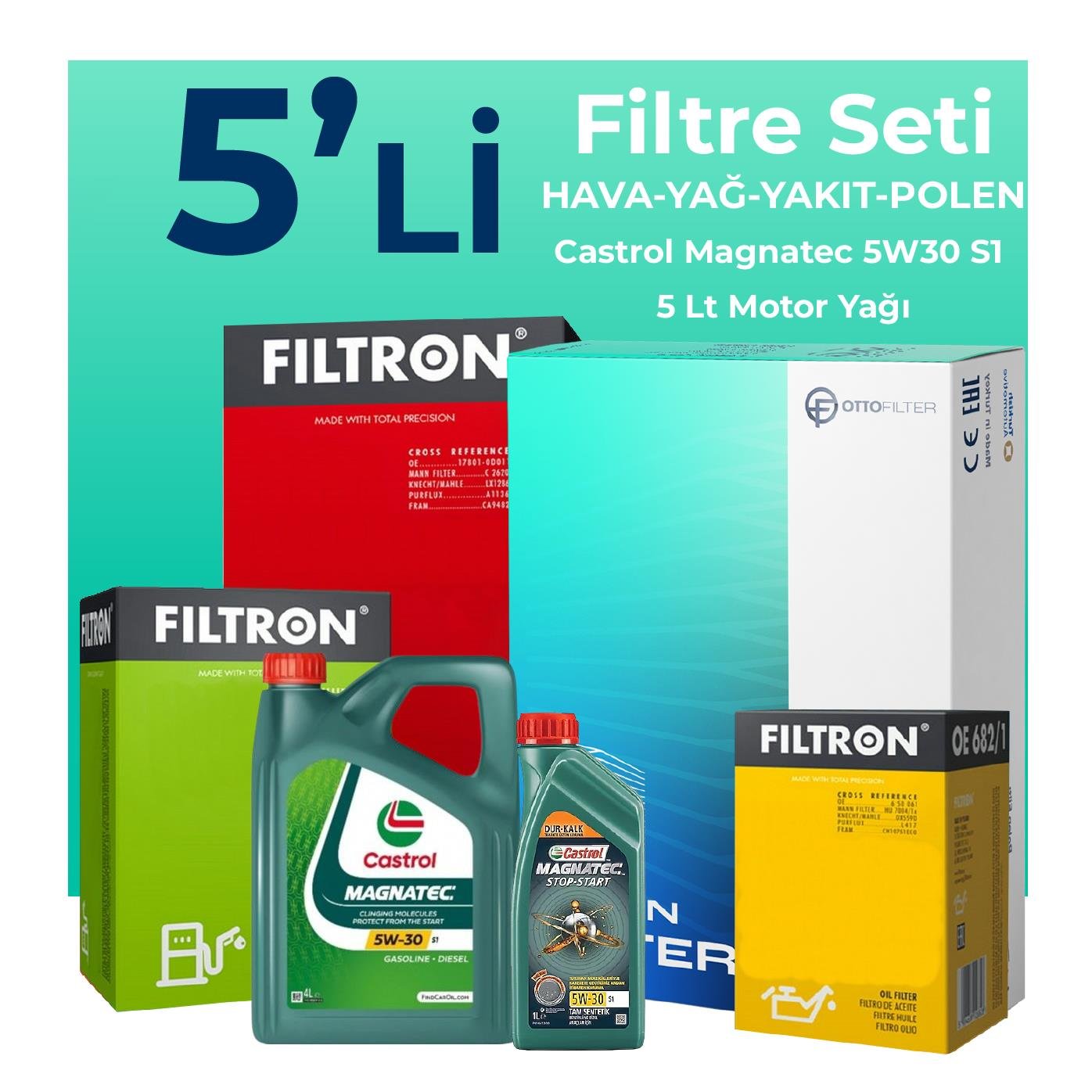 filtron-fiat-bravo-1-6-dizel-filtre-bakim-seti-castrol-motor-yagli-2007-2015-5-li-109105 Filtron Fiat Bravo 1.6 Dizel Filtre Bakım Seti Castrol Motor Yağlı (2007-2015) 5 Li - Görsel 1