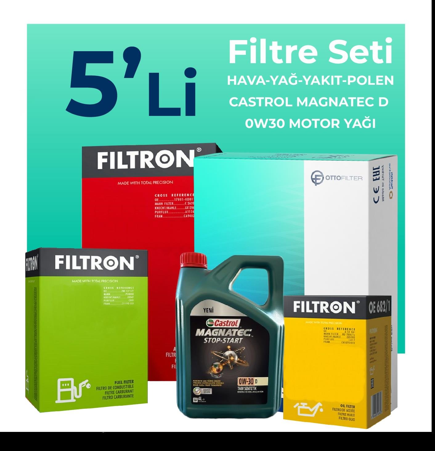 filtron-ford-focus-1-5-dizel-filtre-bakim-seti-castrol-motor-yagli-2014-2017-5-li-59274 Filtron Ford Focus 1.5 Dizel Filtre Bakım Seti Castrol Motor Yağlı (2014-2017) 5 Li - Görsel 1