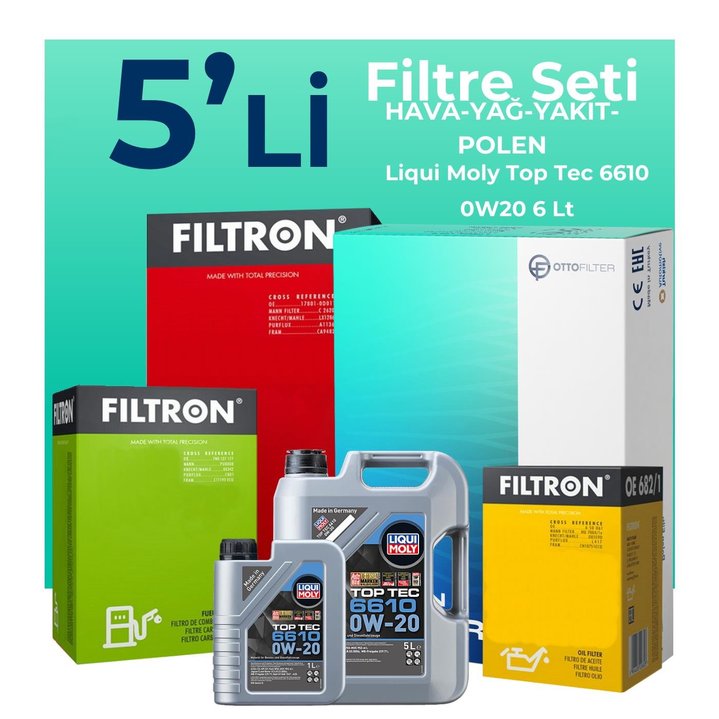 filtron-ford-kuga-1-5-dizel-manuel-filtre-bakim-seti-liqui-moly-motor-yagli-2019-2023-5-li-122898 Filtron Ford Kuga 1.5 Dizel Manuel Filtre Bakım Seti Liqui Moly Motor Yağlı (2019-2023) 5 Li - Görsel 1