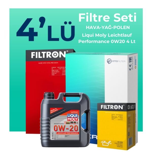 Filtron Ford Kuga 1.6 Benzin Filtre Bakım Seti Liqui Moly Motor Yağlı (2013-2017) 4 Lü