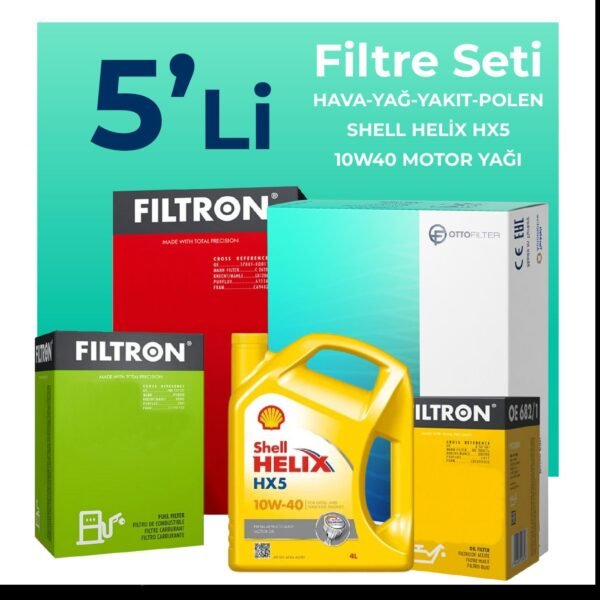 Filtron Jeep Grand Cherokee 3.1 Dizel Filtre Bakım Seti Shell Motor Yağlı (1999-2002) 5 Li