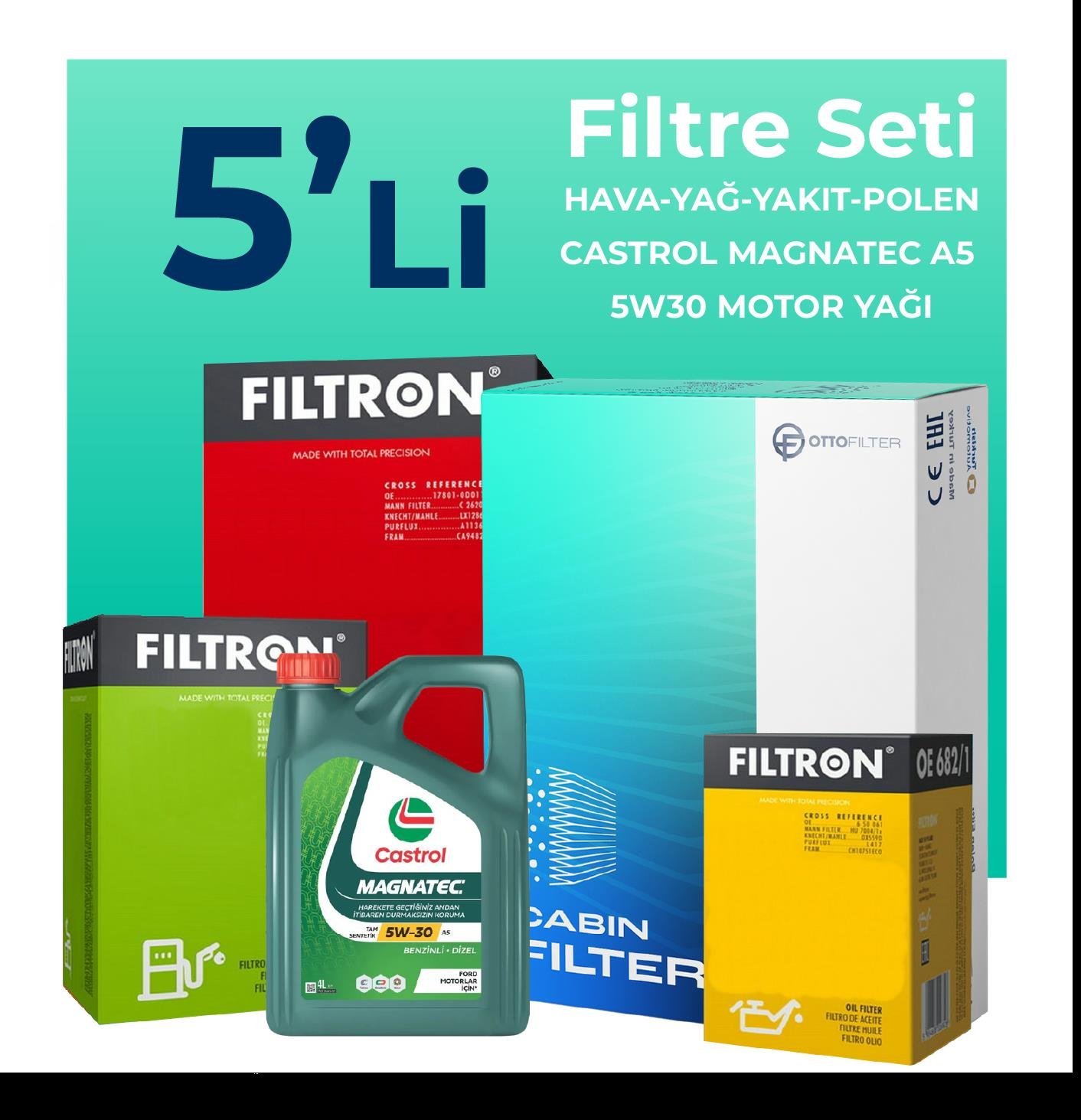 filtron-mazda-3-1-6-dizel-filtre-bakim-seti-castrol-motor-yagli-2010-2013-5-li-59695 Filtron Mazda 3 1.6 Dizel Filtre Bakım Seti Castrol Motor Yağlı (2010-2013) 5 Li - Görsel 1
