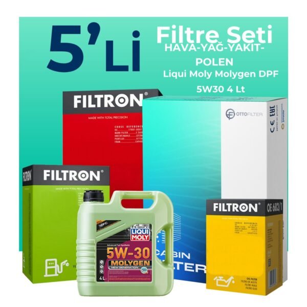 Filtron Mazda 3 1.6 Dizel Filtre Bakım Seti Liqui Moly Motor Yağlı (2010-2013) 5 Li