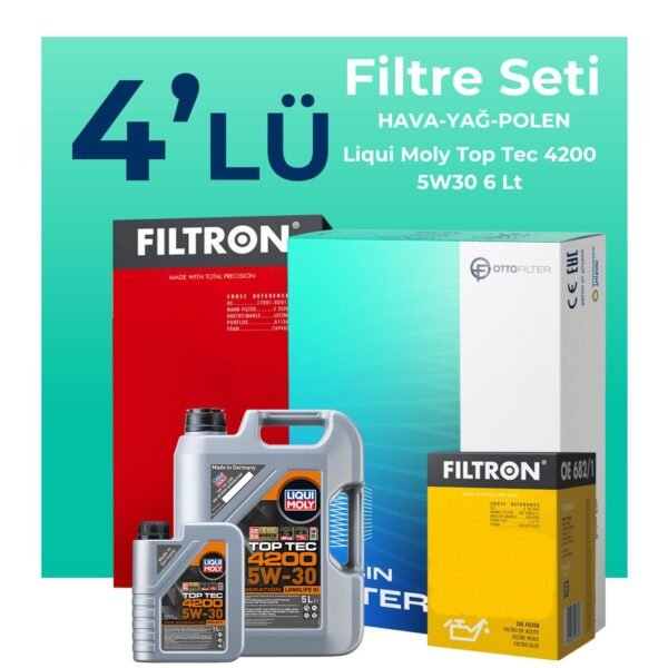 Filtron Mercedes B180 Benzin Filtre Bakım Seti Liqui Moly Motor Yağlı (2012-2018) 4 Lü