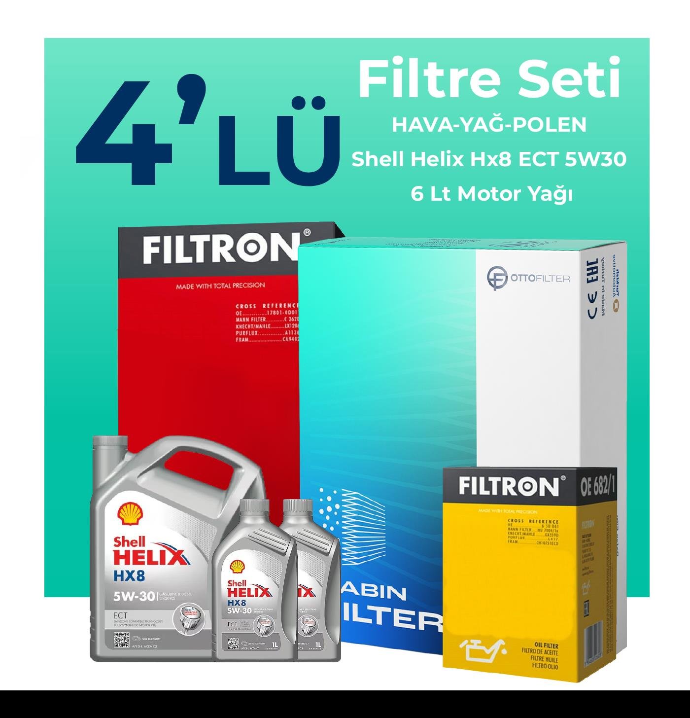 filtron-mercedes-c180-1-6-benzin-filtre-bakim-seti-shell-motor-yagli-2008-2014-4-lu-105398 Filtron Mercedes C180 1.6 Benzin Filtre Bakım Seti Shell Motor Yağlı (2008-2014) 4 Lü - Görsel 1