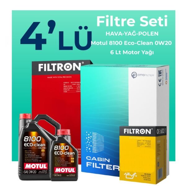 Filtron Mercedes C200 1.5 Hybrid Filtre Bakım Seti Motul Motor Yağlı (2021-2024) 4 Lü