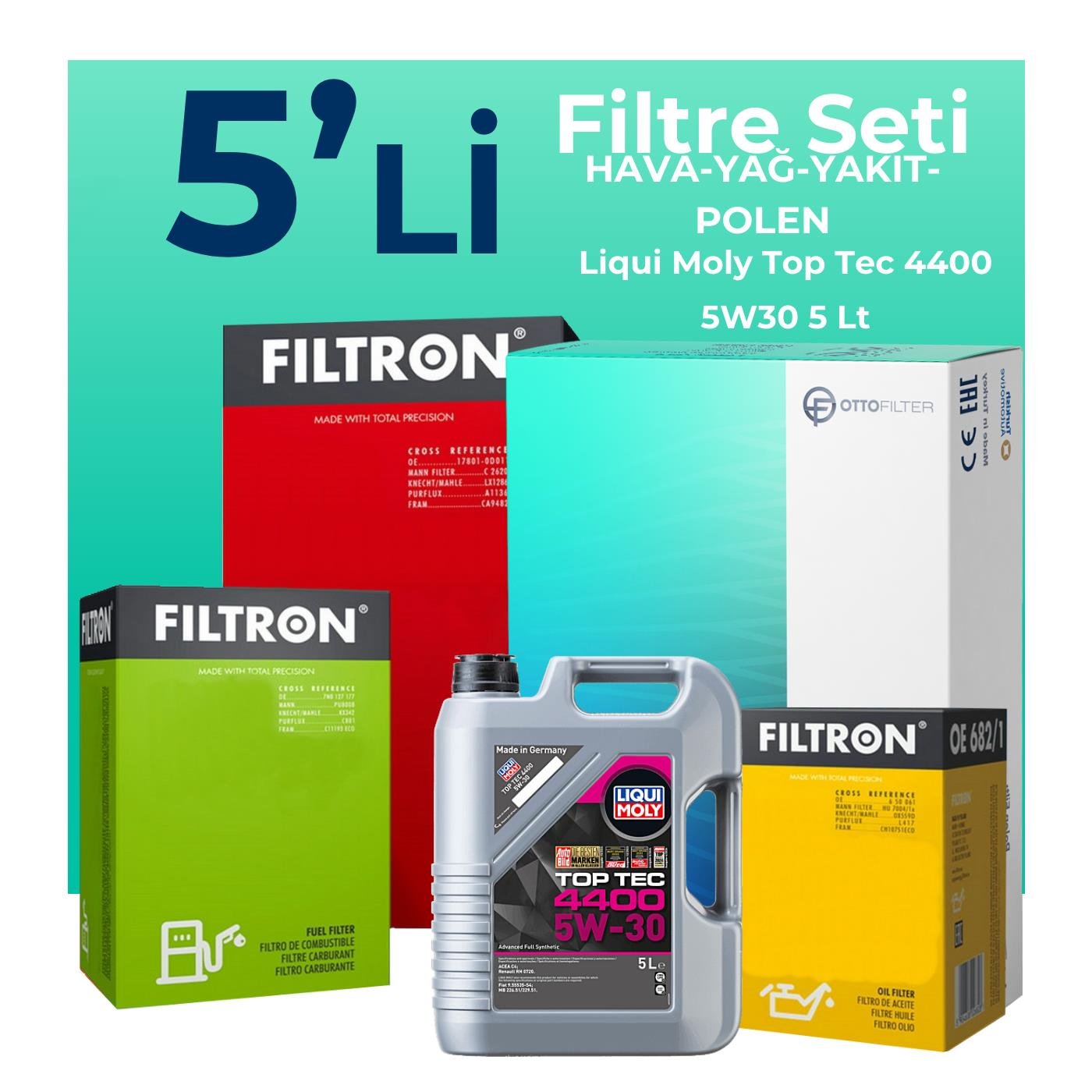 filtron-mercedes-citan-1-5-dizel-filtre-bakim-seti-liqui-moly-motor-yagli-2012-2020-5-li-128166 Filtron Mercedes Citan 1.5 Dizel Filtre Bakım Seti Liqui Moly Motor Yağlı (2012-2020) 5 Li - Görsel 1