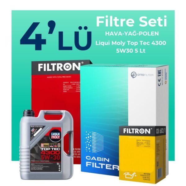 Filtron Mercedes CLA180 Dizel Filtre Bakım Seti Liqui Moly Motor Yağlı (2013-2018) 4 Lü