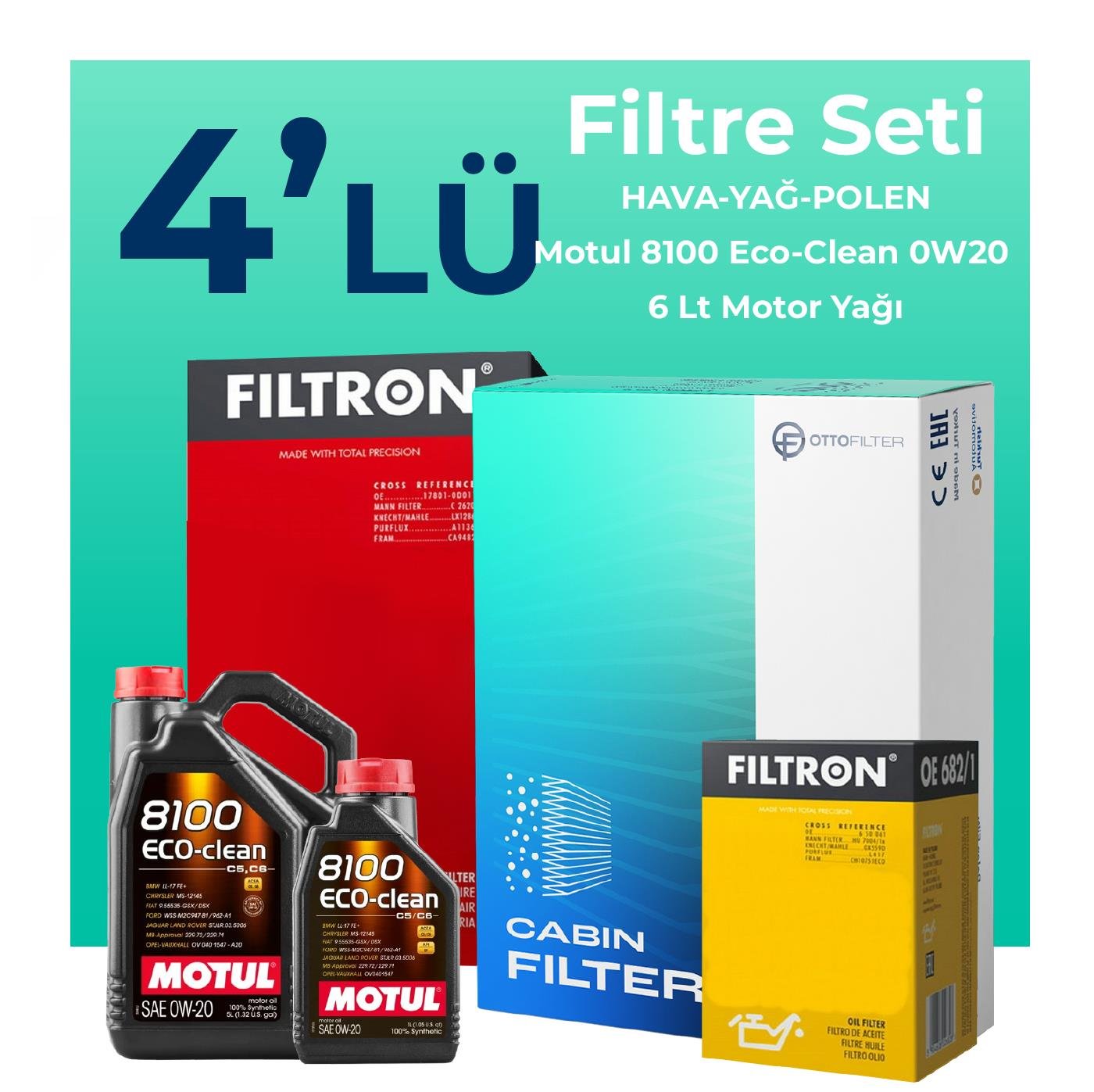 filtron-mercedes-e180-1-5-benzin-filtre-bakim-seti-motul-motor-yagli-2023-2025-4-lu-109250 Filtron Mercedes E180 1.5 Benzin Filtre Bakım Seti Motul Motor Yağlı (2023-2025) 4 Lü - Görsel 1