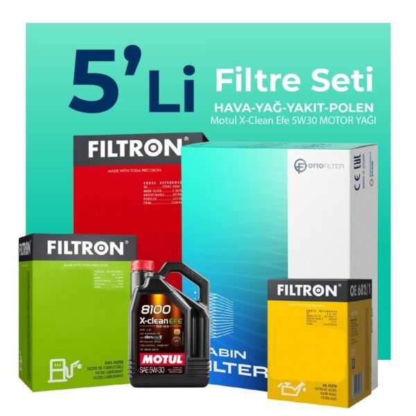 Filtron Mercedes E200 Dizel Filtre Bakım Seti Motul Motor Yağlı (2018-2022) 5 Li