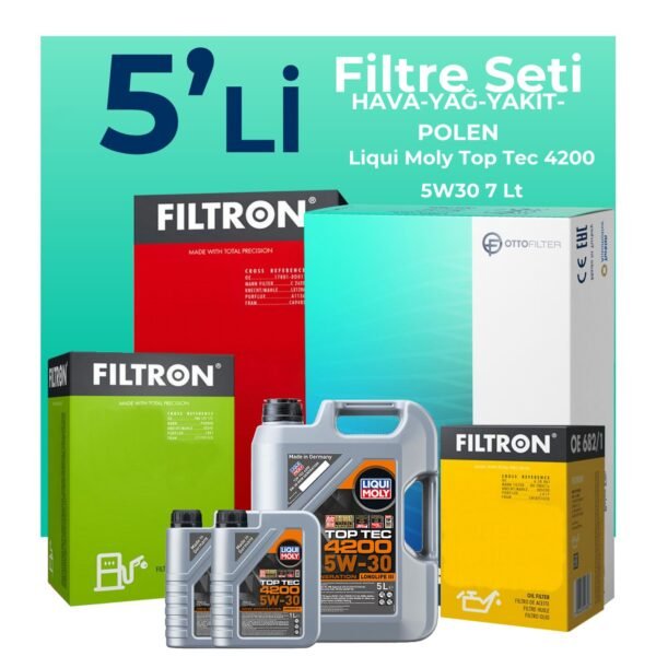 Filtron Mercedes ML250 Dizel Filtre Bakım Seti Liqui Moly Motor Yağlı (2011-2015) 5 Li