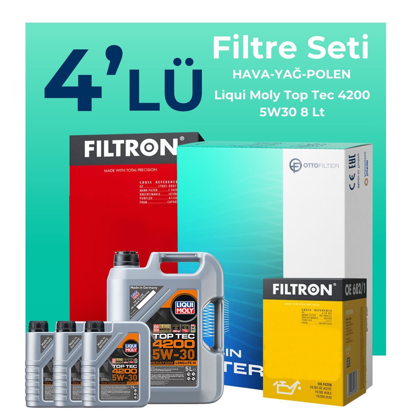 filtron-mercedes-vito-116-cdi-2-2-dizel-filtre-bakim-seti-liqui-moly-motor-yagli-2014-2019-4-lu-126500 Filtron Mercedes Vito 116 CDI 2.2 Dizel Filtre Bakım Seti Liqui Moly Motor Yağlı (2014-2019) 4 Lü - Görsel 1