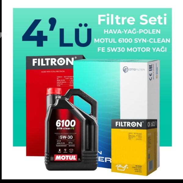Filtron Mini Cooper 1.5 Benzinli Filtre Bakım Seti Motul Motor Yağlı (2013-2017) 4 Lü